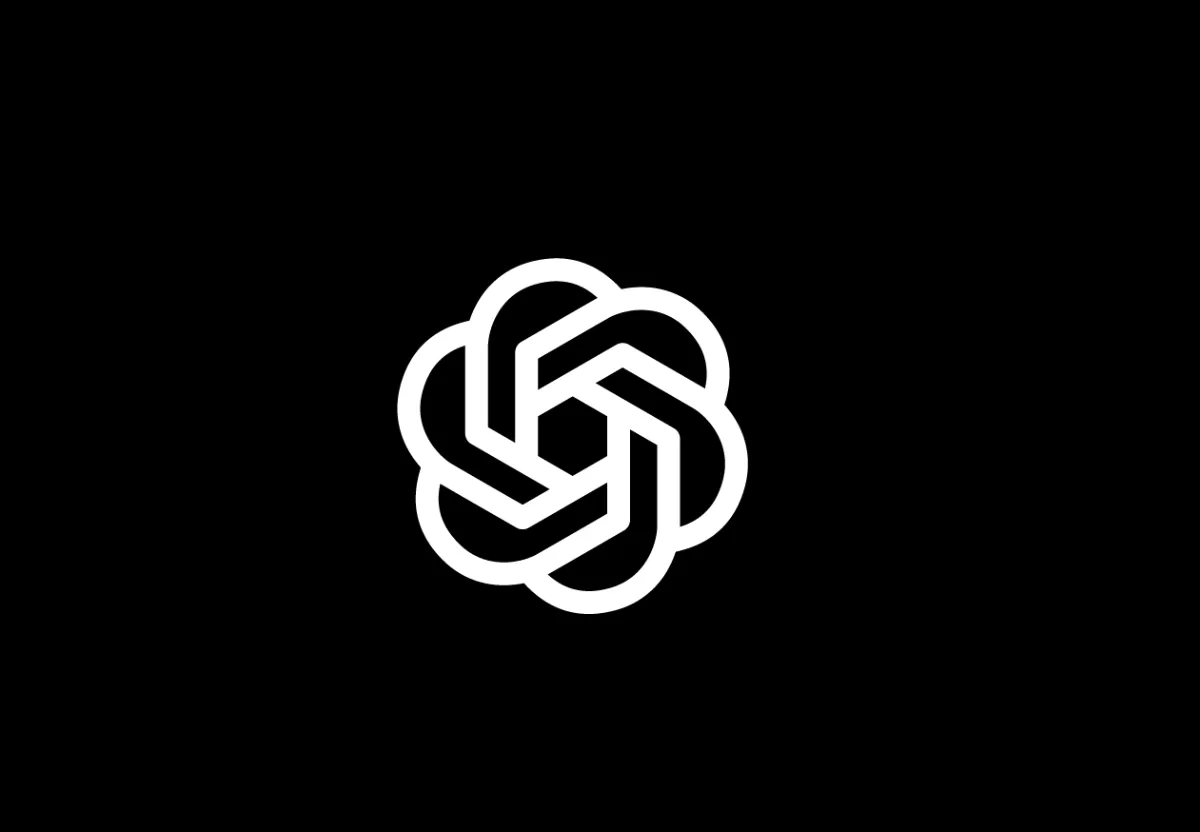 ChatGPT-Logo auf schwarzem Hintergrund - kostenlose ChatGPT-Prompts auf Deutsch zum Kopieren